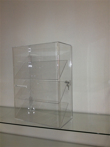 DuvinDD 3-Shelf Clear Acrylic Display Case Display Shelf, Locking