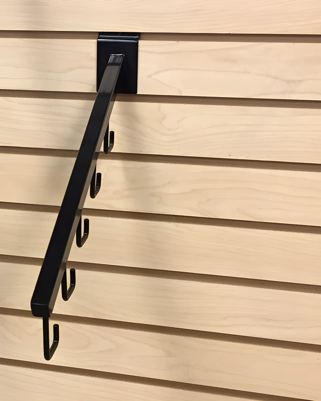 Five Hook Waterfall - Black Slatwall | TX Store Fixtures