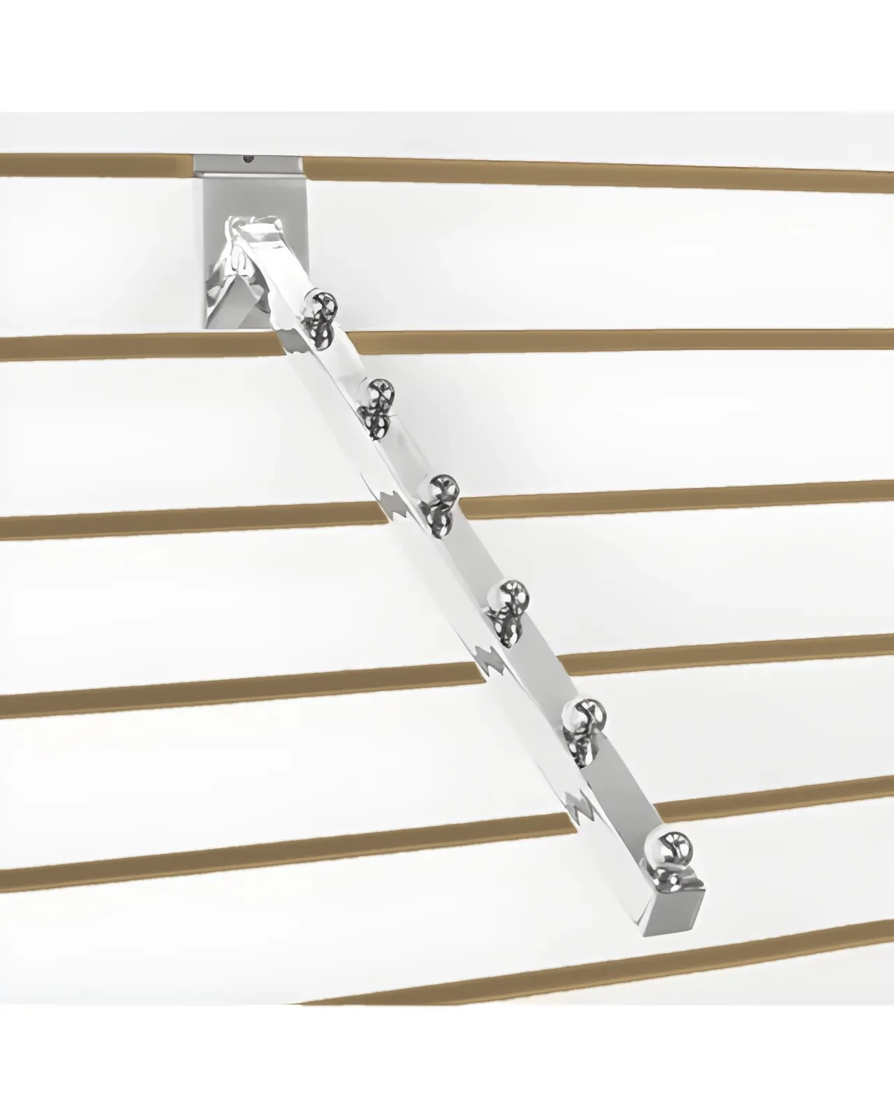 Six Ball Waterfall - White Slatwall | TX Store Fixtures