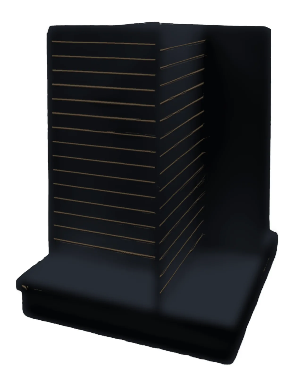 Slatwall Four Sided Display - Black Slatwall | TX Store Fixtures