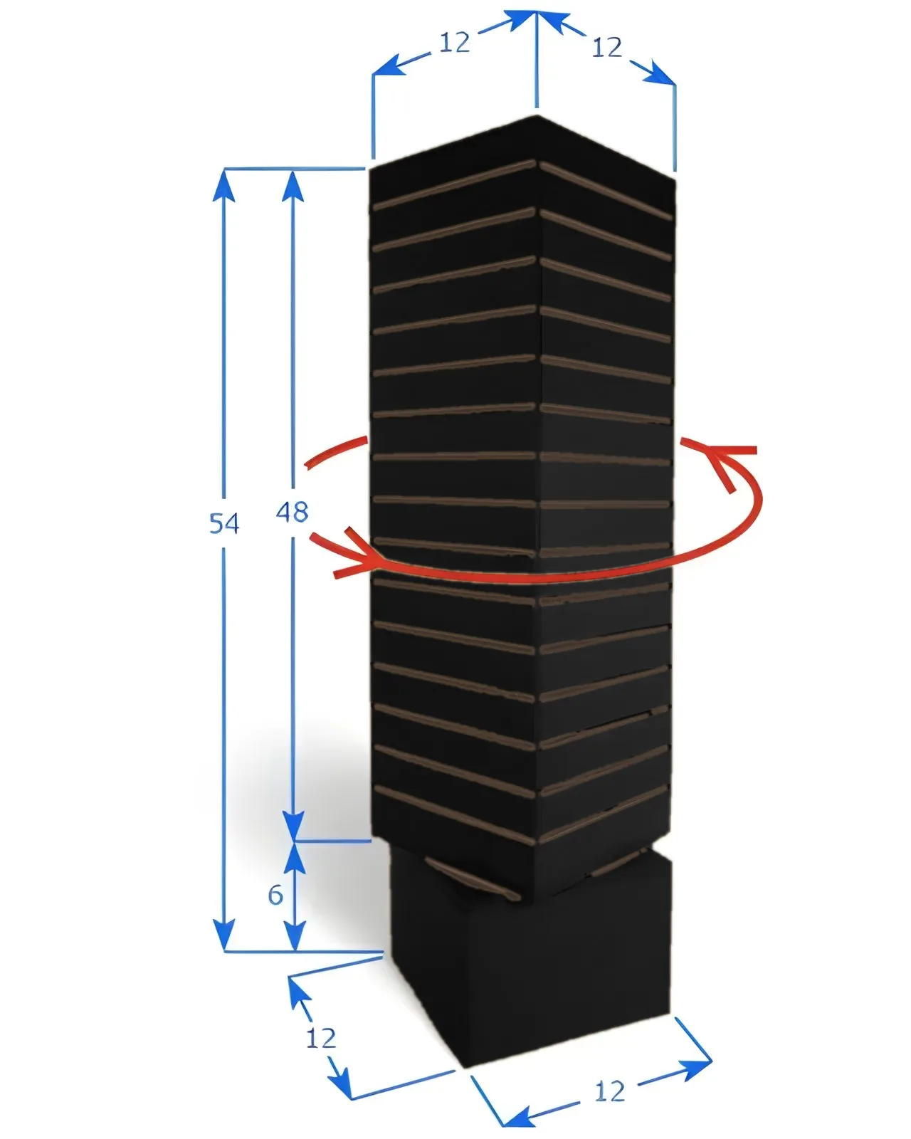 Slatwall Rotating Skinny Display - Black Slatwall | TX Store Fixtures
