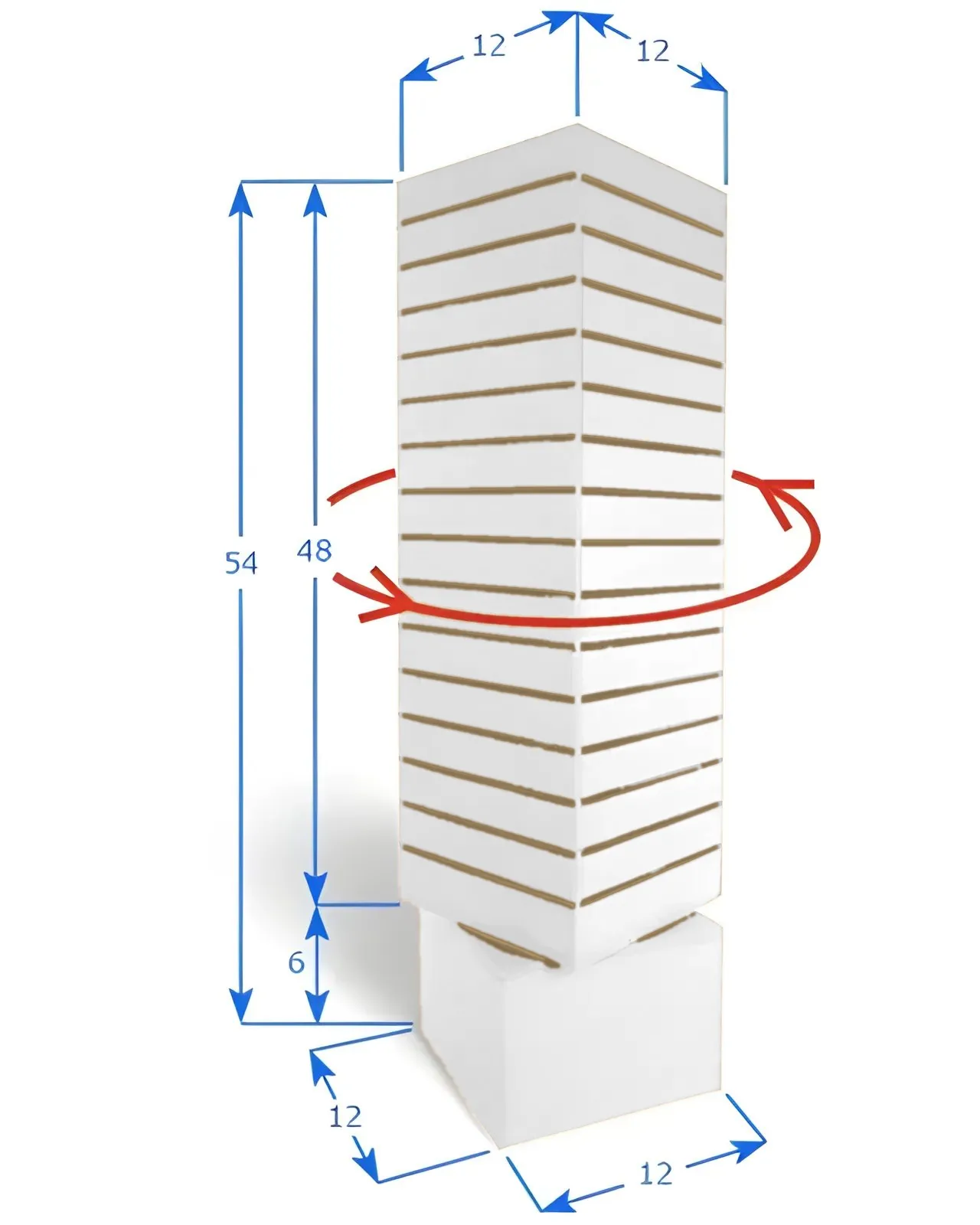 Slatwall Rotating Skinny Display - White Slatwall | TX Store Fixtures
