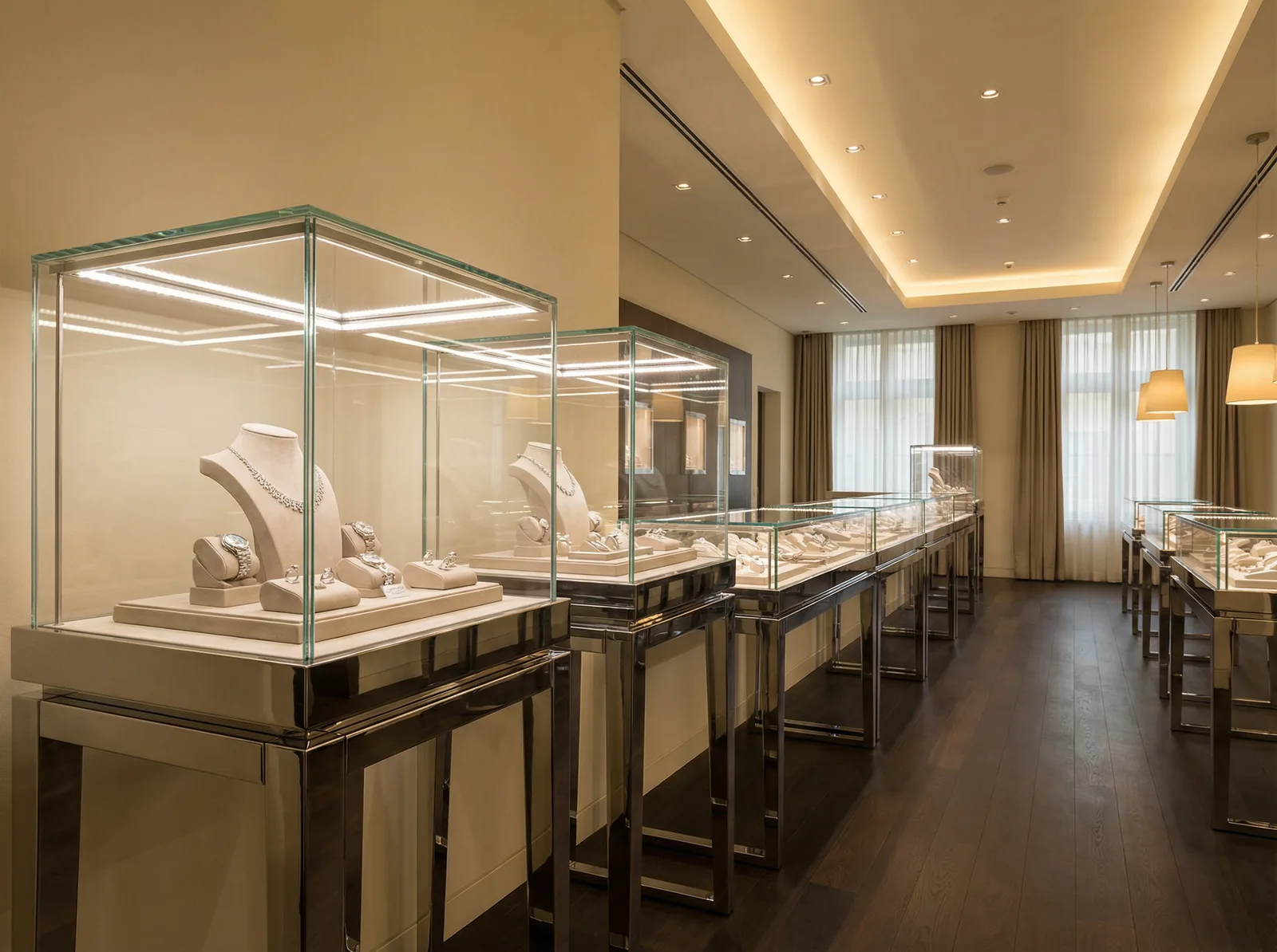 Locking glass showcases
