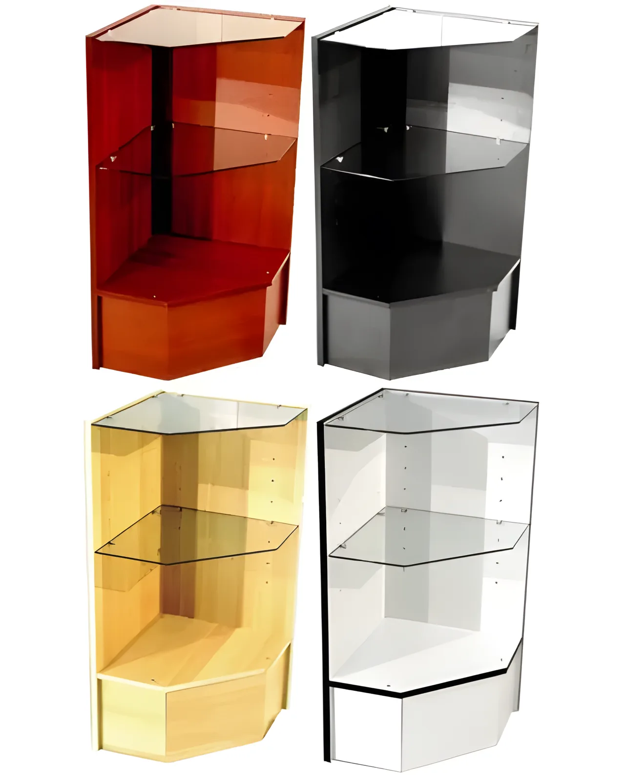 Pentagon Corner Case and wall cases - Display Cases | Professional glass showcases by TX Store Fixtures